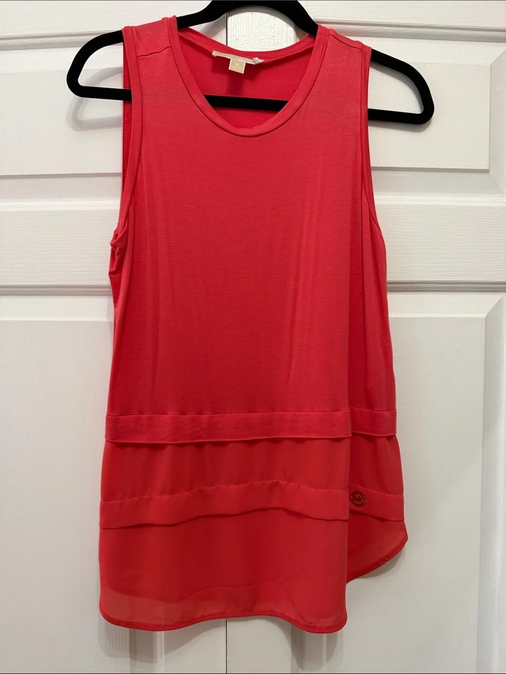 Michael Kors Coral Layered Sleeveless Tank Top